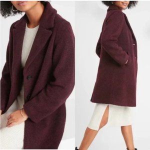 Banana Republic Wool Blend Overcoat Beetroot Burgundy